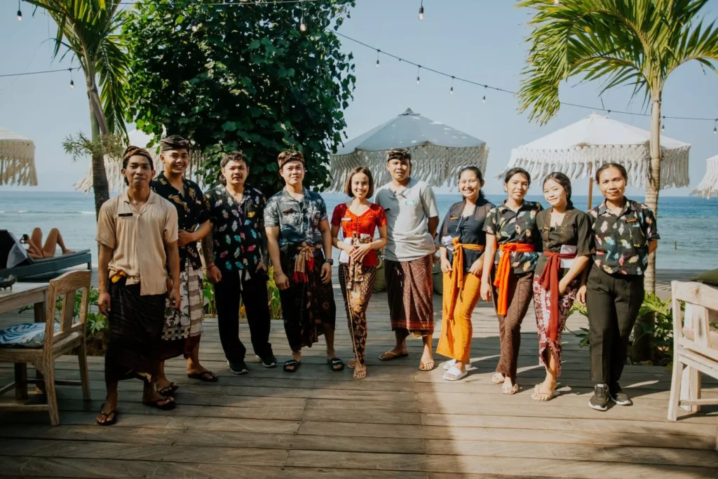 local staff at Penida Colada supporting sustainable tourism Nusa Penida